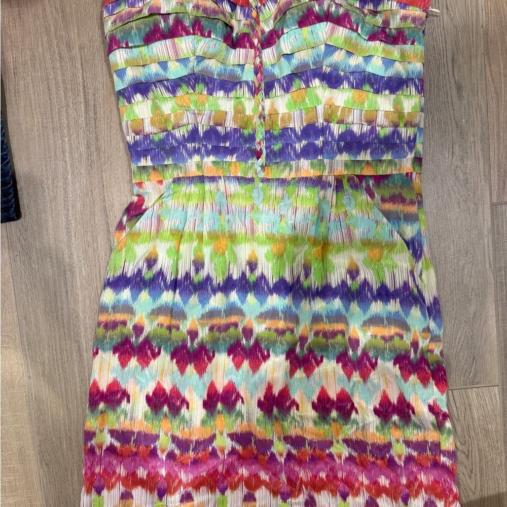 Charlie Jade Strapless Dress with Vibrant Pattern